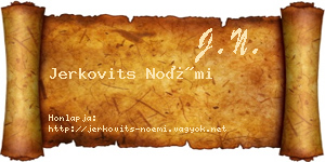 Jerkovits Noémi névjegykártya
